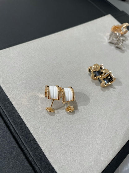 [Glow Jewelry]ZERO 1 PINK GOLD CERAMIC EARRINGS