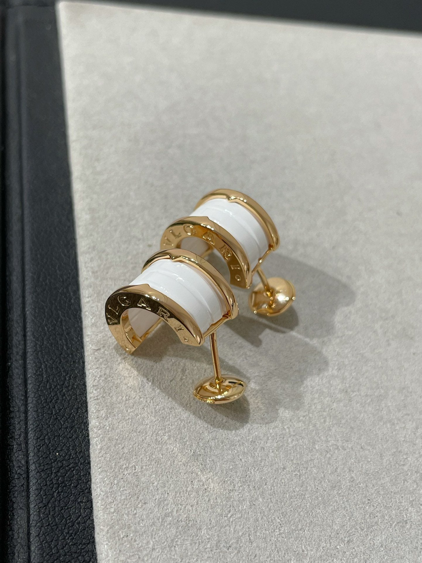 [Glow Jewelry]ZERO 1 PINK GOLD CERAMIC EARRINGS