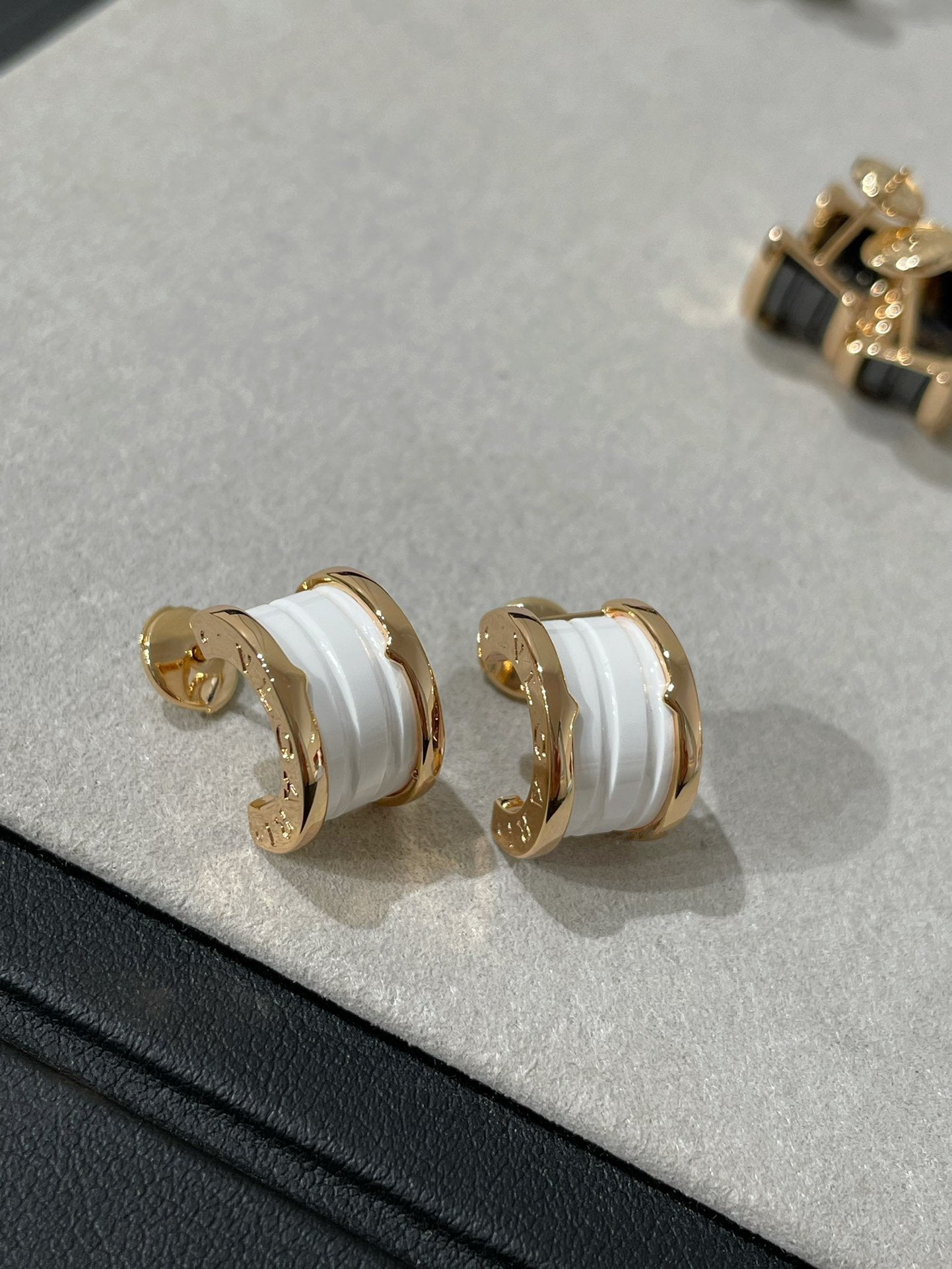 [Glow Jewelry]ZERO 1 PINK GOLD CERAMIC EARRINGS