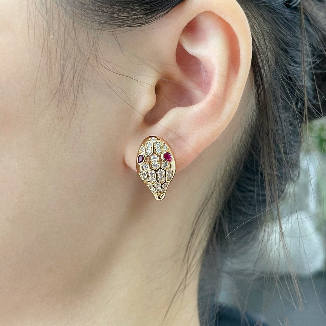 [Glow Jewelry]SERPENT DIAMOND STUD EARRINGS
