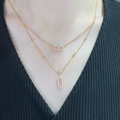 [Glow Jewelry]MOVE 2 ROW DIAMOND NECKLACE