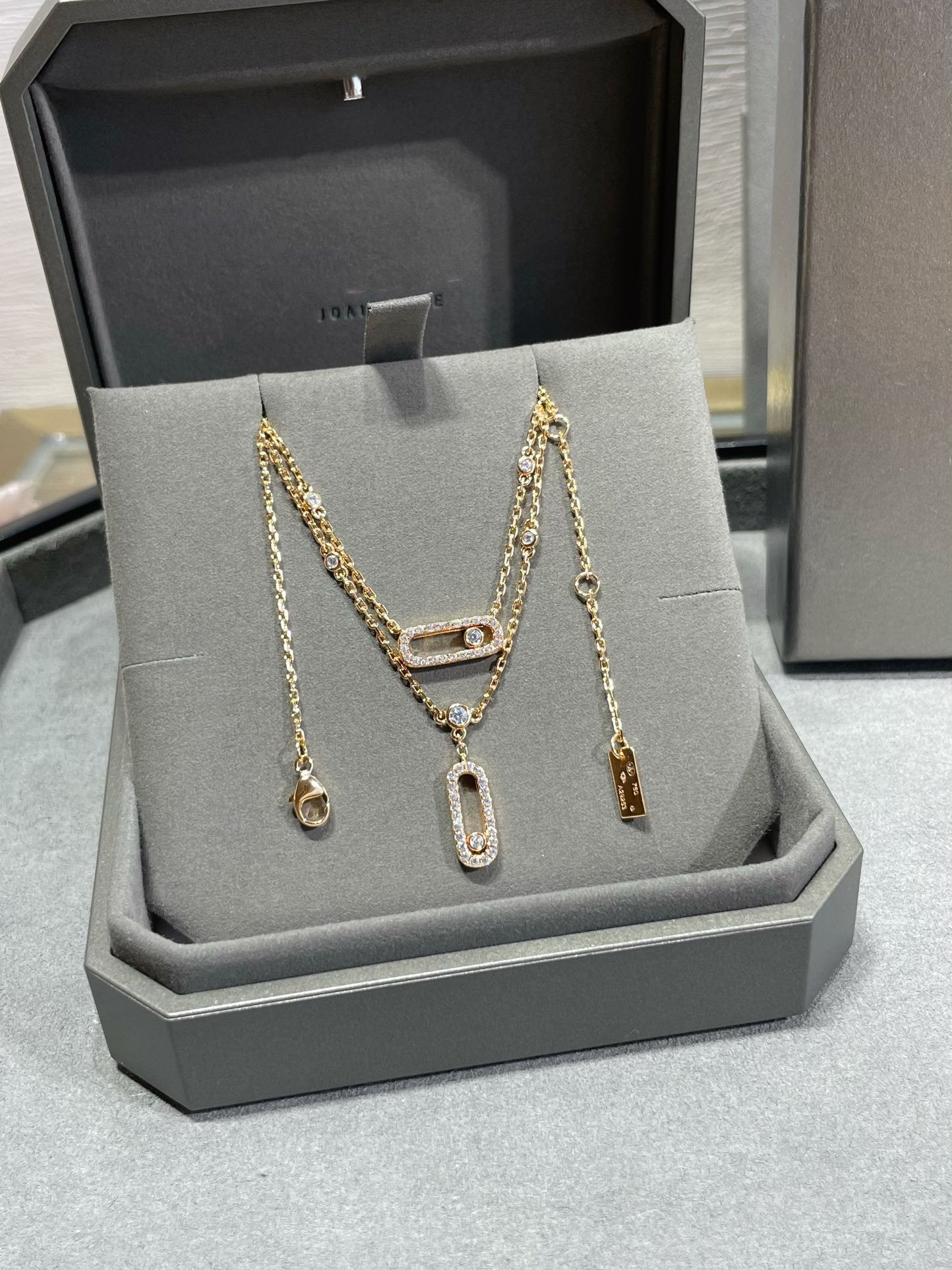 [Glow Jewelry]MOVE 2 ROW DIAMOND NECKLACE