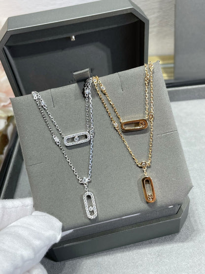 [Glow Jewelry]MOVE 2 ROW DIAMOND NECKLACE