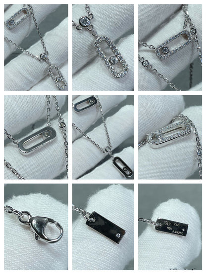 [Glow Jewelry]MOVE 2 ROW DIAMOND NECKLACE