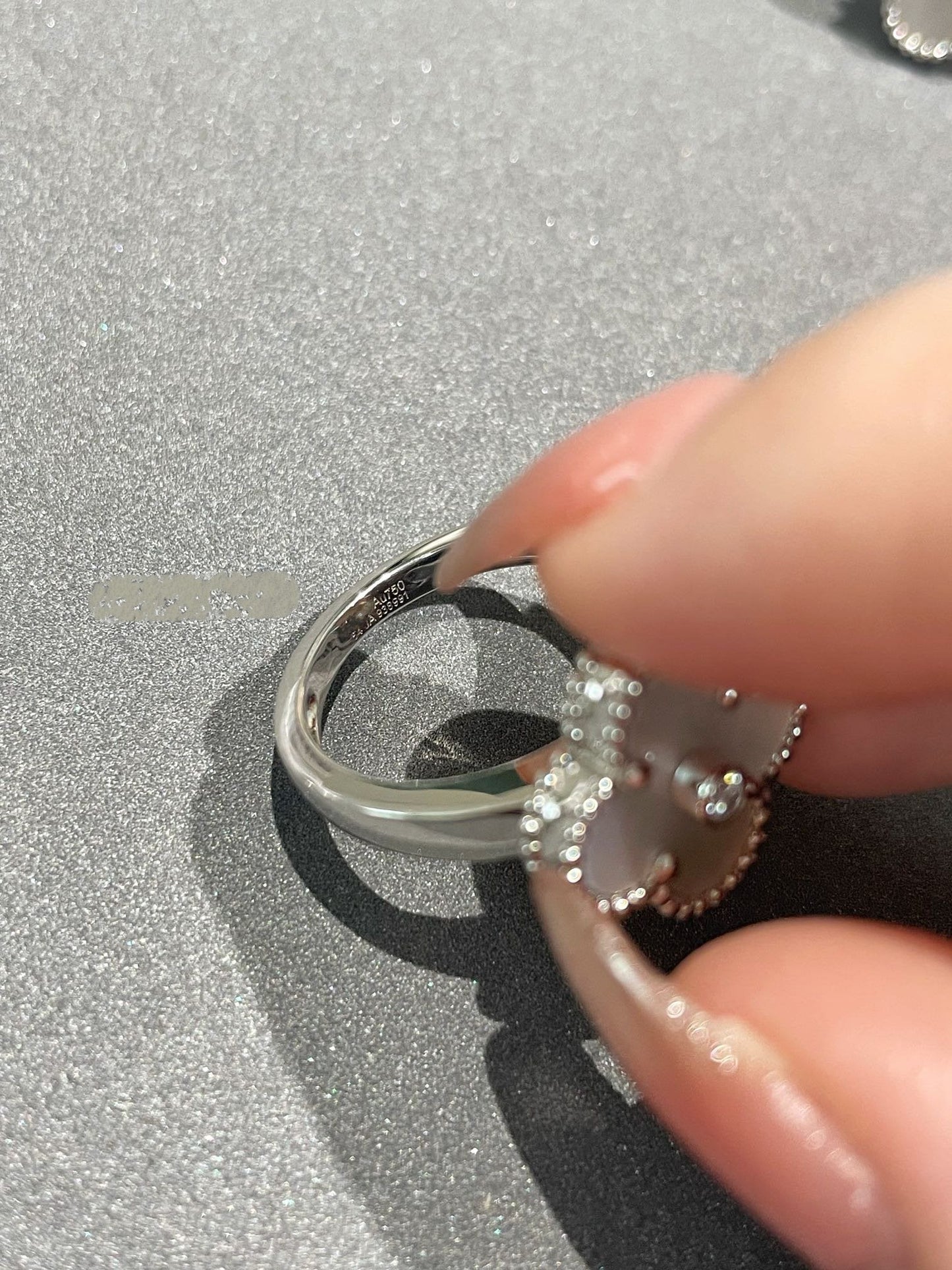 [Glow Jewelry]CLOVER SILVER MOP DIAMOND RING