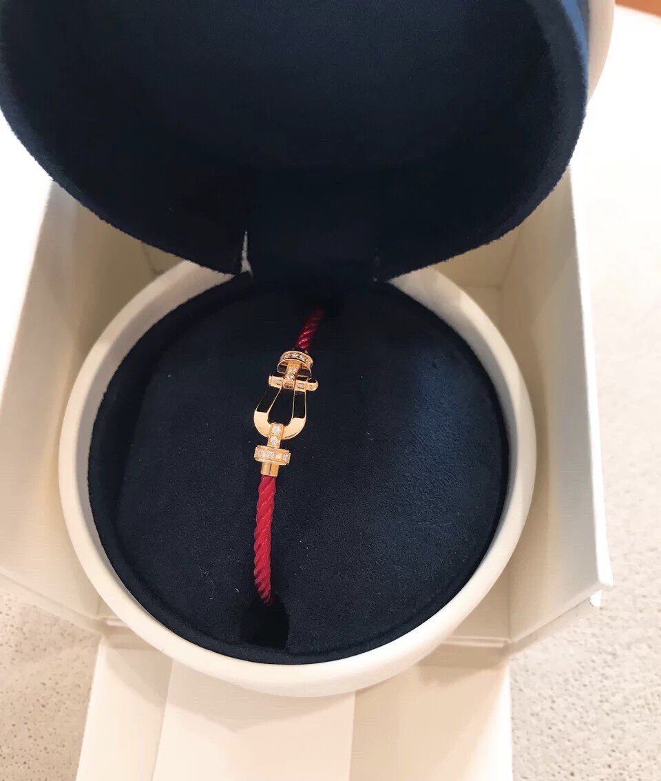 [Glow Jewelry]FORCE 10 HALF DIAMOND PINK GOLD RED CORDERI LARGE AND MEDIUM MODEL