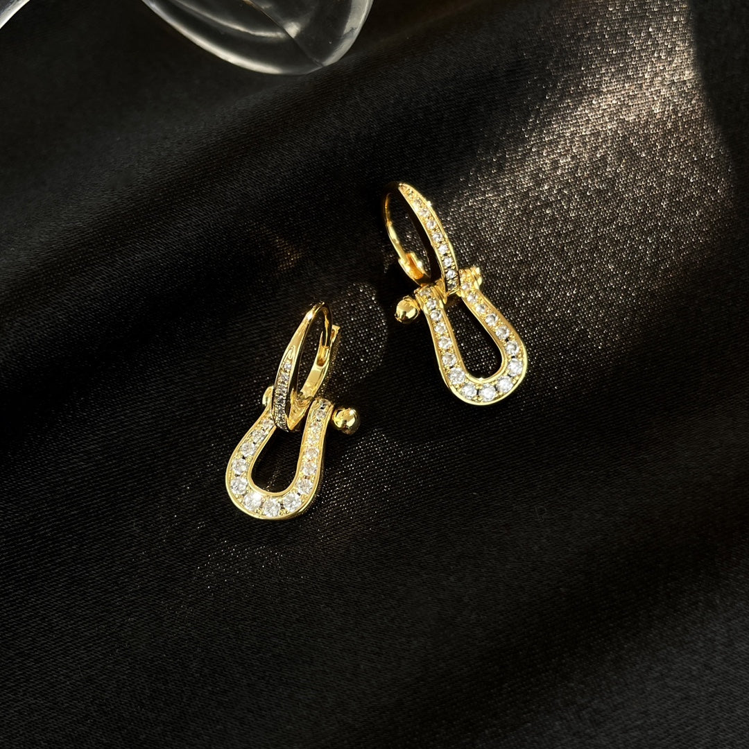 [Glow Jewelry]FORCE 10 FULL DIAMOND DROP EARRINGS MEDIUM MODEL