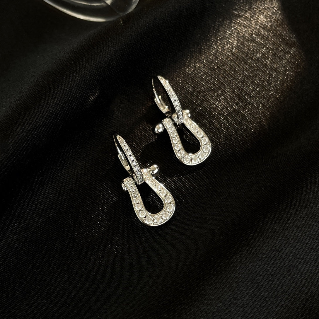 [Glow Jewelry]FORCE 10 FULL DIAMOND DROP EARRINGS MEDIUM MODEL