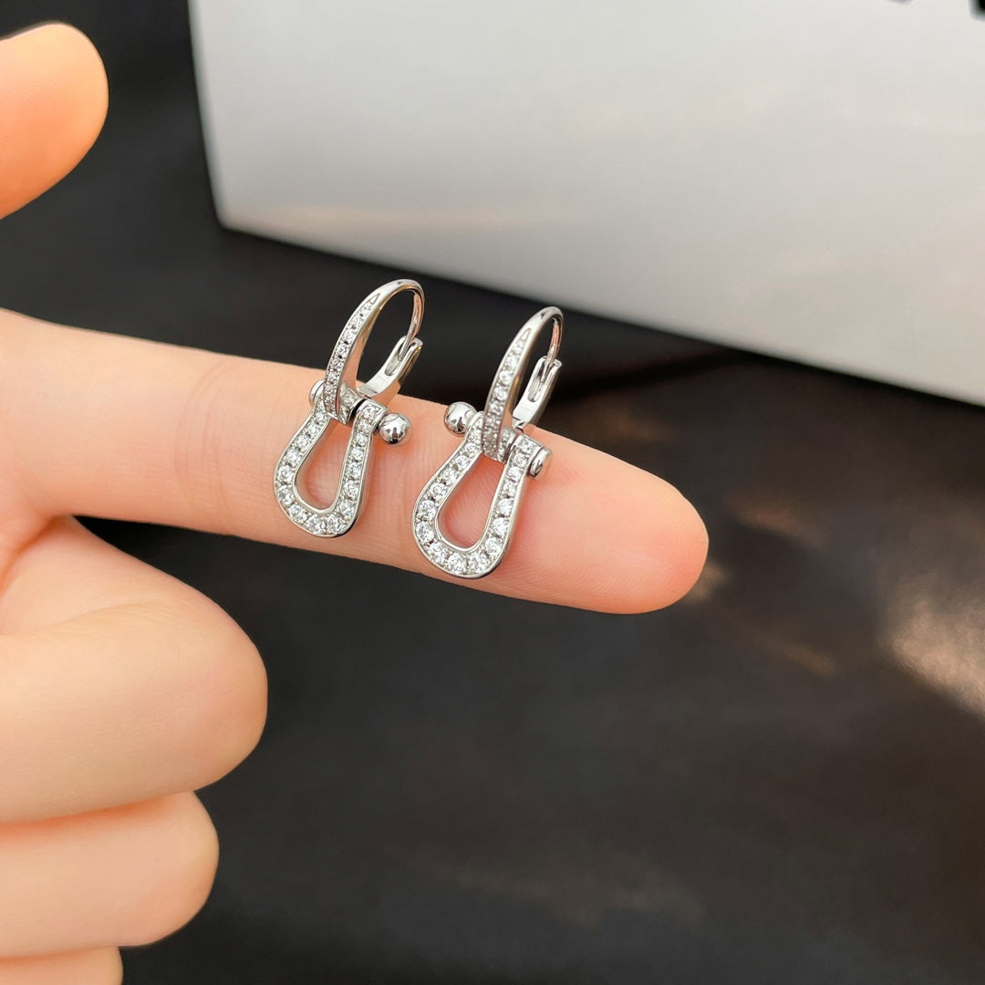 [Glow Jewelry]FORCE 10 FULL DIAMOND DROP EARRINGS MEDIUM MODEL