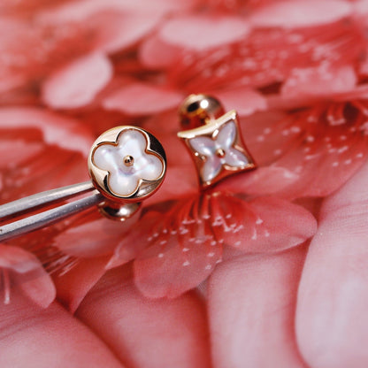 ¡®Glow Jewelry¡¯STAR AND SUN PINK GOLD MOP STUD EARRINGS