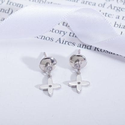 [Glow Jewelry]VIDYLLE SILVER DIAMOND MINI DROP EARRINGS