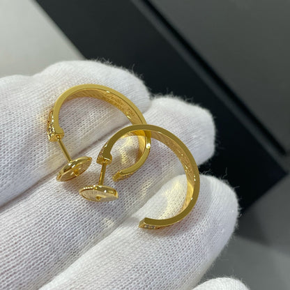 [Glow Jewelry]LOVE DIAMOND GOLD HOOP EARRINGS