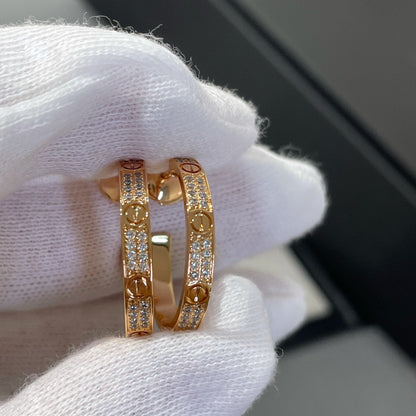 ¡®Glow Jewelry¡¯LOVE DIAMOND PINK GOLD HOOP EARRINGS
