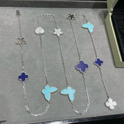[Glow Jewelry]LUCKY CLOVER SILVER 11 MOTIF NECKLACE