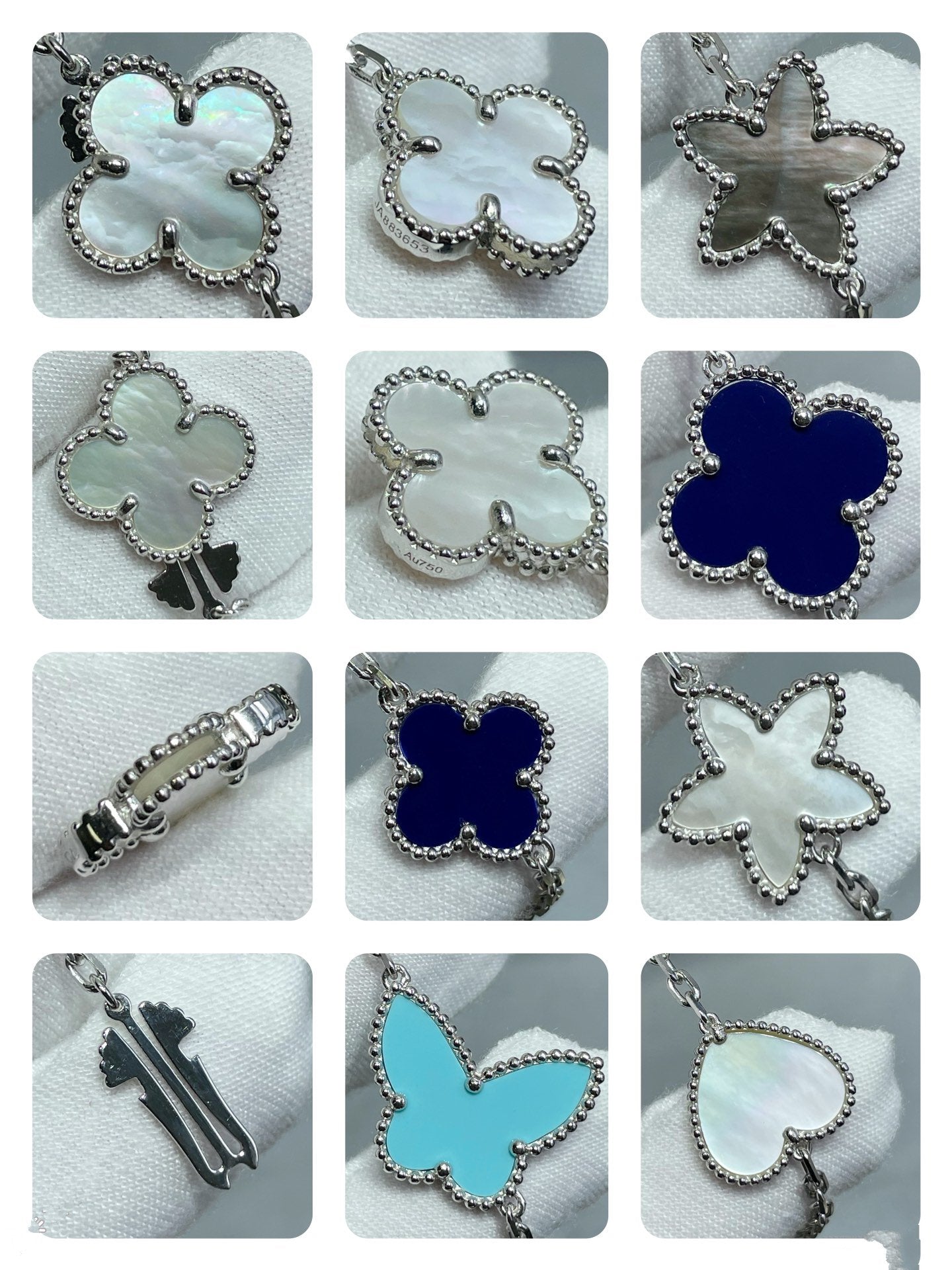 [Glow Jewelry]LUCKY CLOVER SILVER 11 MOTIF NECKLACE