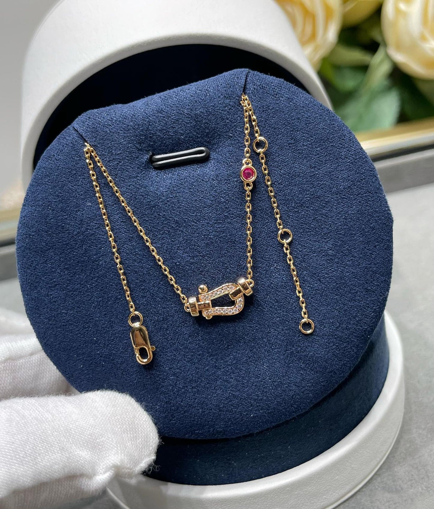 [Glow Jewelry]FORCE 10 DIAMOND PINK GOLD NECKLACE