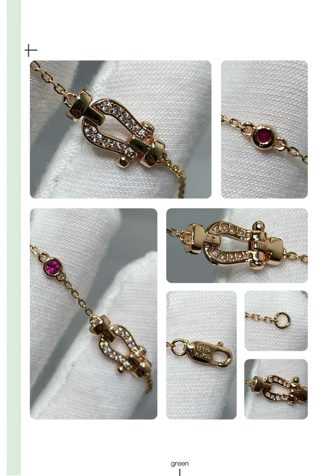 ¡®Glow Jewelry¡¯FORCE 10 DIAMOND CHAIN LINK PINK GOLD BRACELET