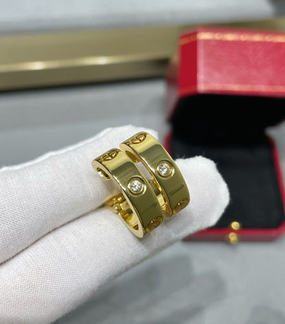 [Glow Jewelry]LOVE 5.5MM 1 DIAMOND EARRINGS