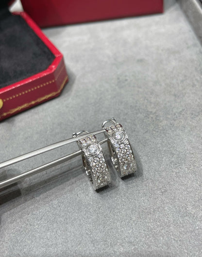 [Glow Jewelry]LOVE 5.5MM DIAMOND PAVED EARRINGS