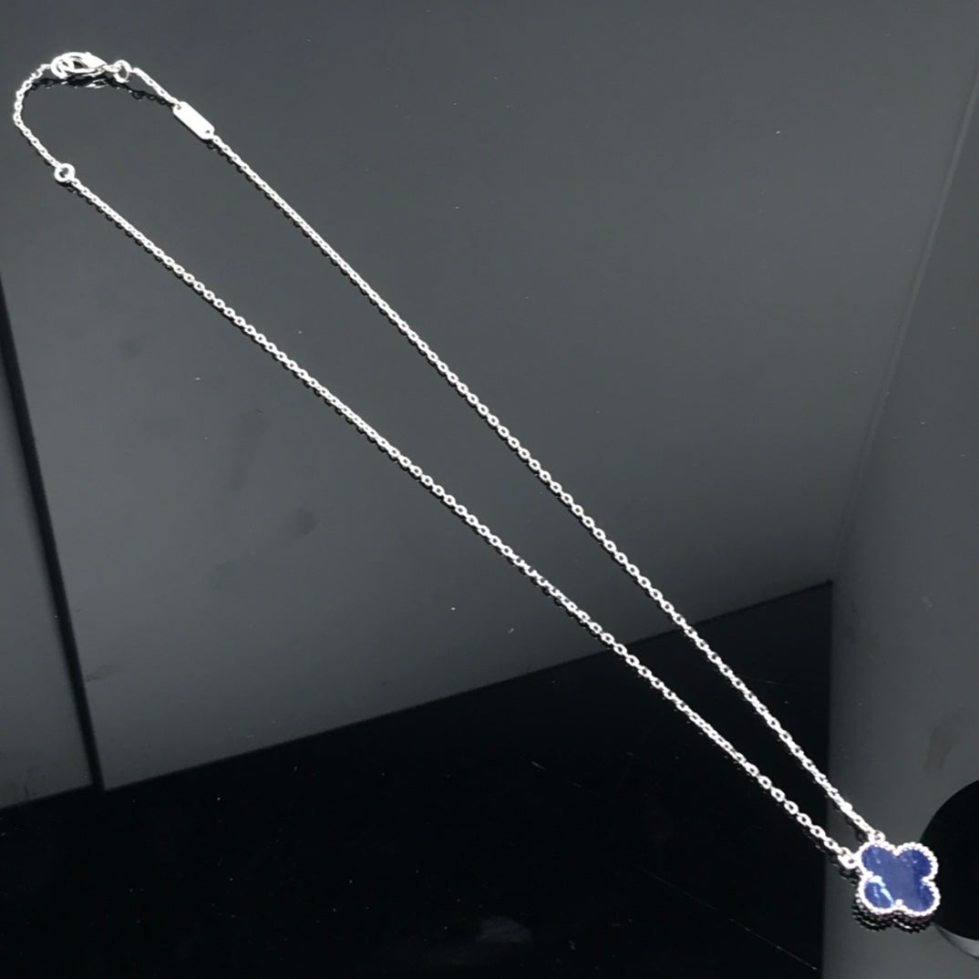 [Glow Jewelry]CLOVER PIETERSITE SILVER LONG NECKLACE