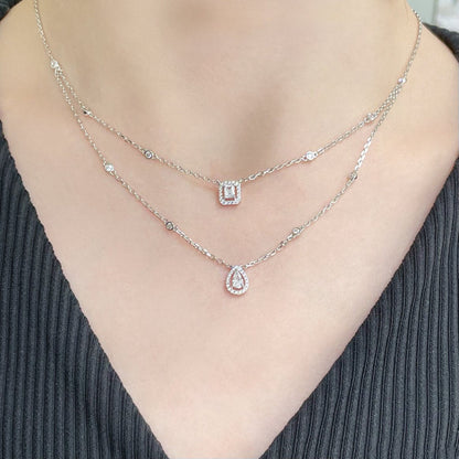 [Glow Jewelry]MY TWIN 2 ROW DIAMOND NECKLACE