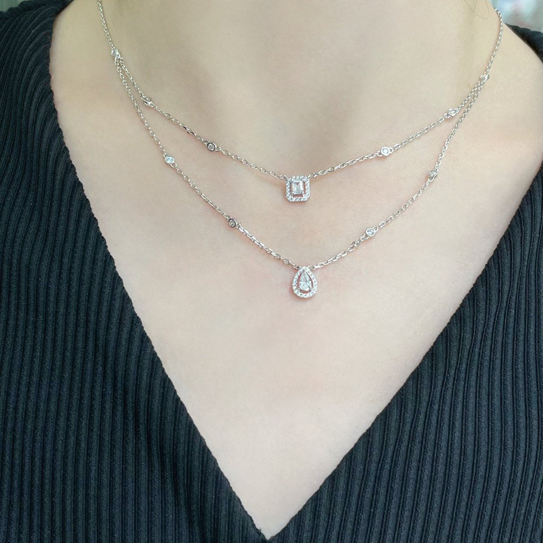 [Glow Jewelry]MY TWIN 2 ROW DIAMOND NECKLACE