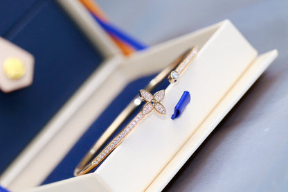 ¡®Glow Jewelry¡¯IDYLLE PINK GOLD OPEN BRACELET DIAMOND PAVED
