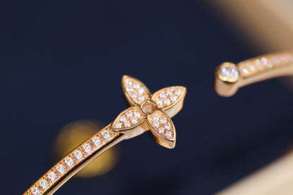 ¡®Glow Jewelry¡¯IDYLLE PINK GOLD OPEN BRACELET DIAMOND PAVED