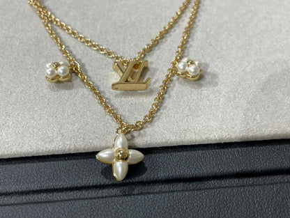 [Glow Jewelry]FLOWERGRAM GOLD MOP DOUBLE ROW NECKLACE