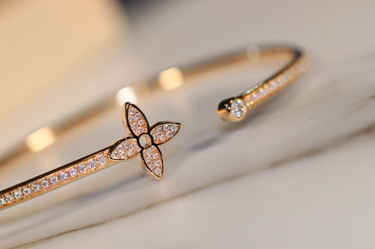 [Glow Jewelry]IDYLLE GOLD OPEN BRACELET DIAMOND PAVED