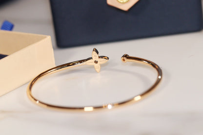 [Glow Jewelry]IDYLLE GOLD OPEN BRACELET DIAMOND PAVED