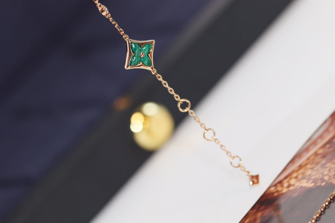 ¡®Glow Jewelry¡¯STAR AND SUN 4 MOTIF PINK GOLD MALACHITE BRACELET