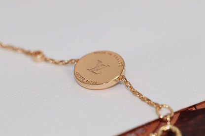[Glow Jewelry]STAR AND SUN 4 MOTIF PINK GOLD MALACHITE BRACELET