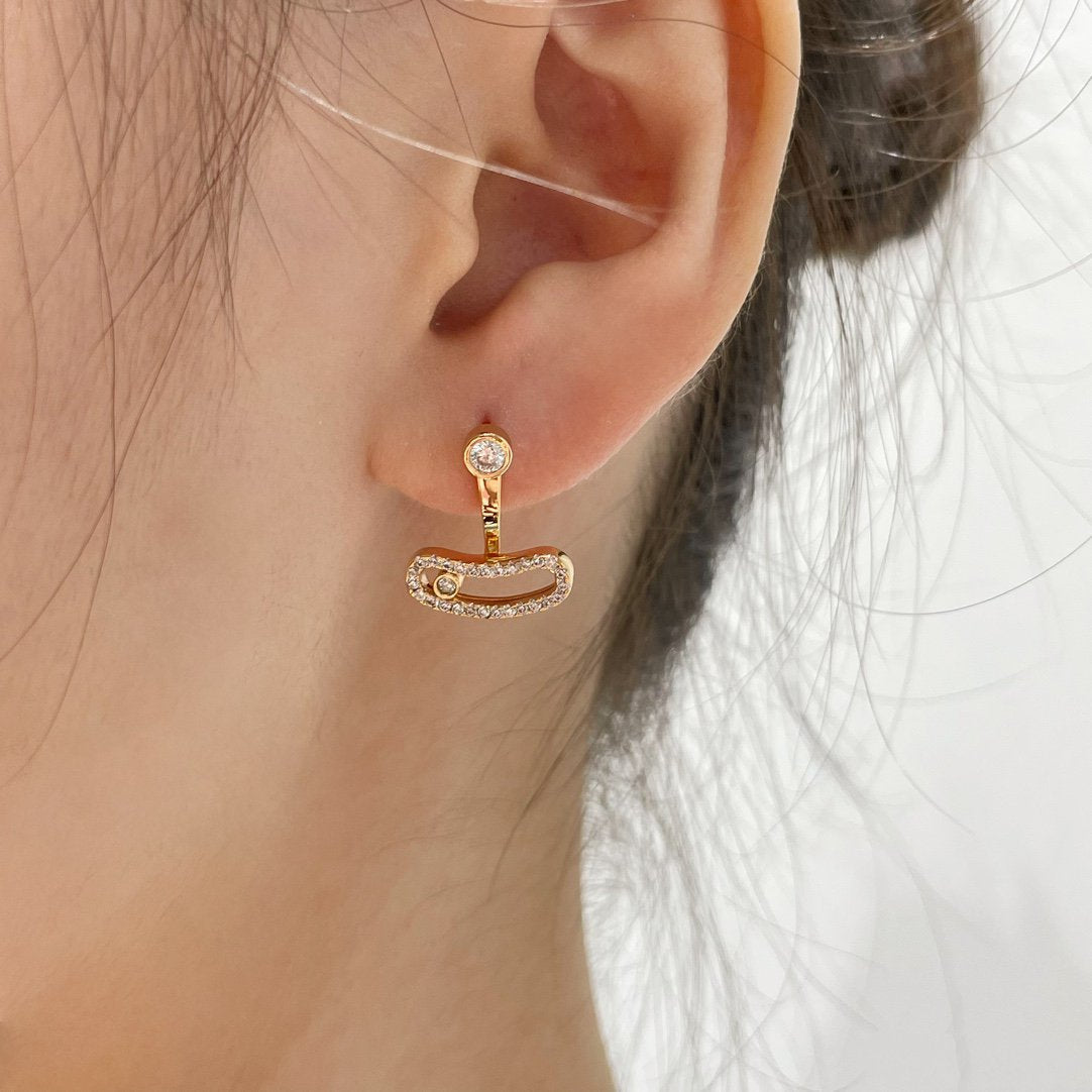 [Glow Jewelry]MOVE UNO PINK GOLD DIAMOND EARRINGS