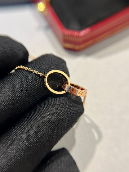 ¡®Glow Jewelry¡¯LOVE NECKLACE DOUBLE RING PINK GOLD