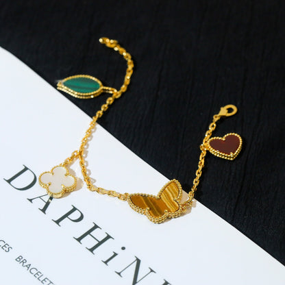 [Glow Jewelry]LUCKY SPRING 5 MOTIF GOLD BRACELET