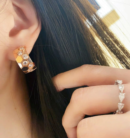 ¡®Glow Jewelry¡¯BEE LOVE DIAMOND HOOP EARRINGS