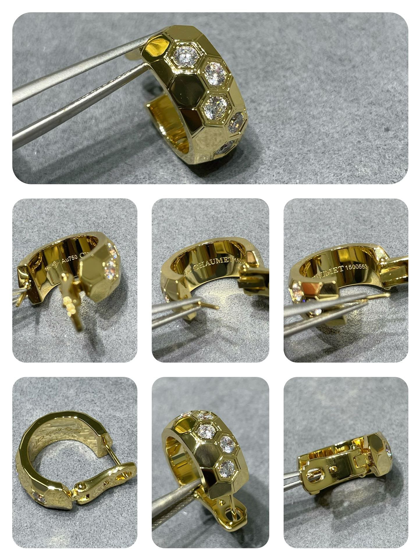 [Glow Jewelry]BEE LOVE DIAMOND HOOP EARRINGS