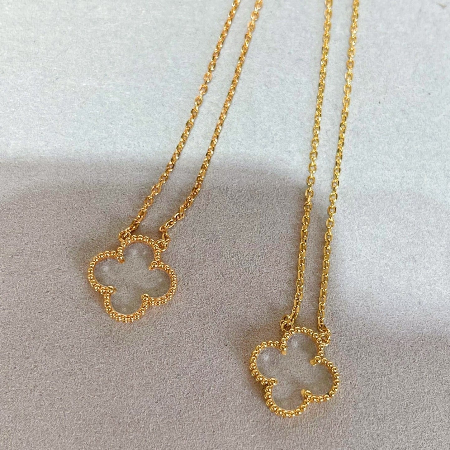 ¡®Glow Jewelry¡¯CLOVER ROCK CRYSTAL ROSE GOLD NECKLACE