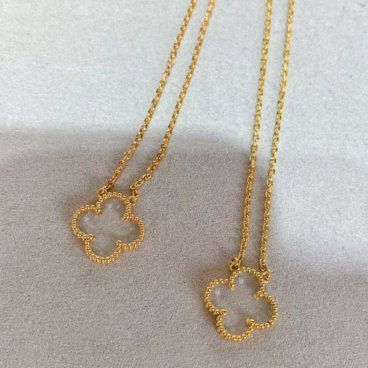 ¡®Glow Jewelry¡¯CLOVER ROCK CRYSTAL ROSE GOLD NECKLACE