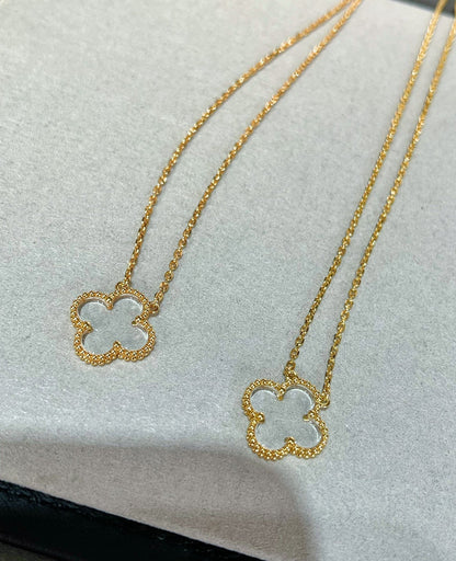 ¡®Glow Jewelry¡¯CLOVER ROCK CRYSTAL ROSE GOLD NECKLACE