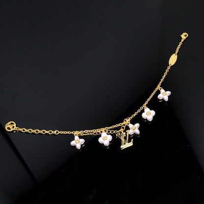[Glow Jewelry]LOGO 6 MOTIF STAR AND SUN GOLD BRACELET