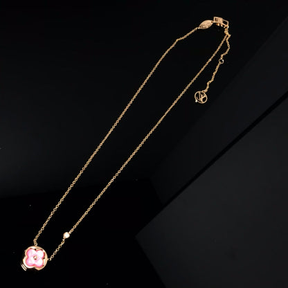 [Glow Jewelry]COLOR BLOSSOM PINK MOP SUN GOLD NECKLACE