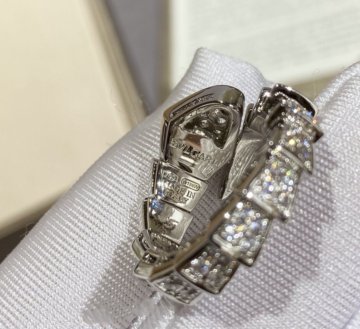 [Glow Jewelry]SERPENTI LARGE RING SILVER DIAMOND PAVED