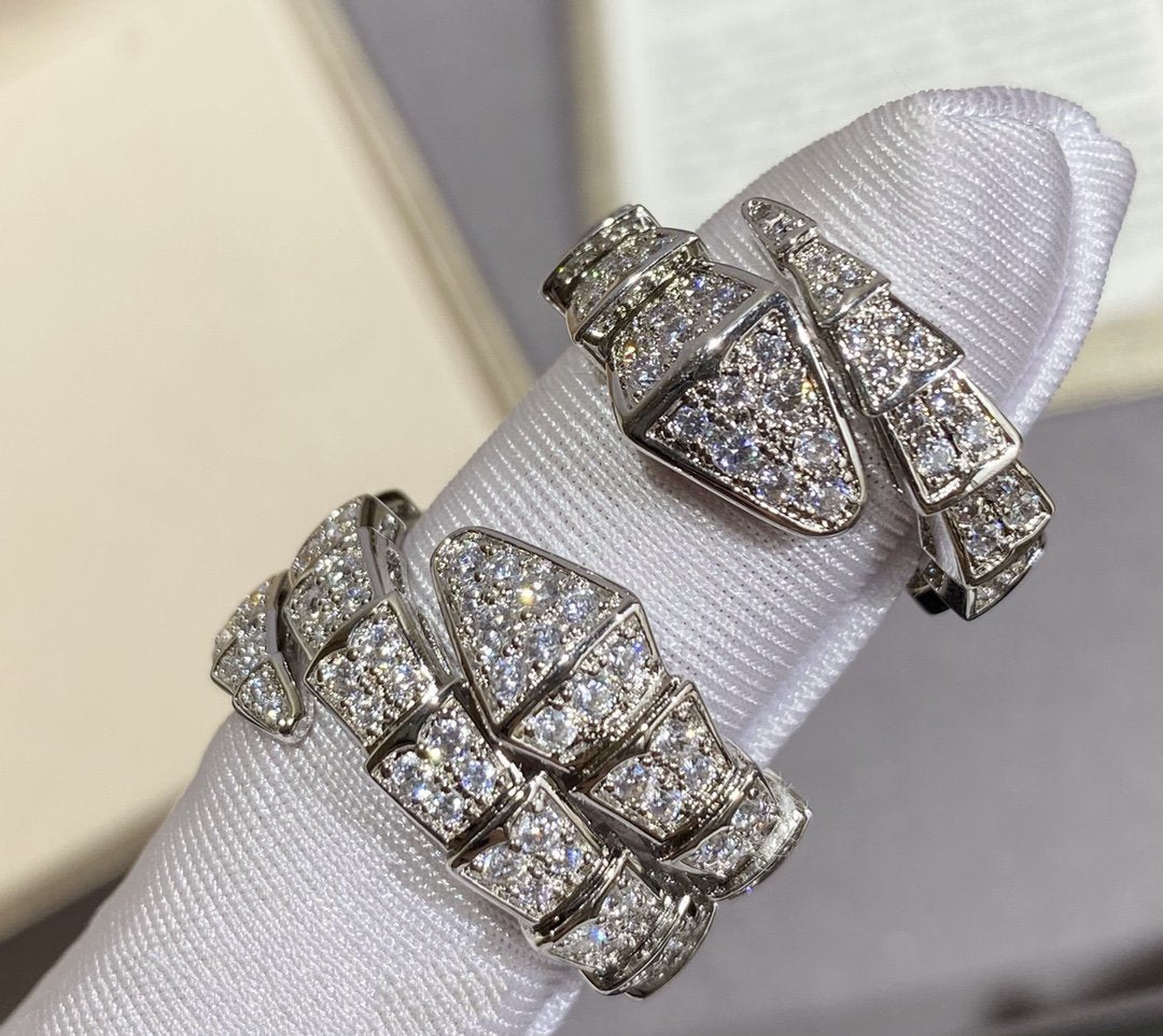 [Glow Jewelry]SERPENTI LARGE RING SILVER DIAMOND PAVED