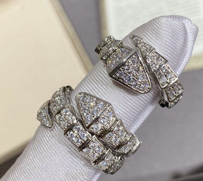 [Glow Jewelry]SERPENTI LARGE RING SILVER DIAMOND PAVED