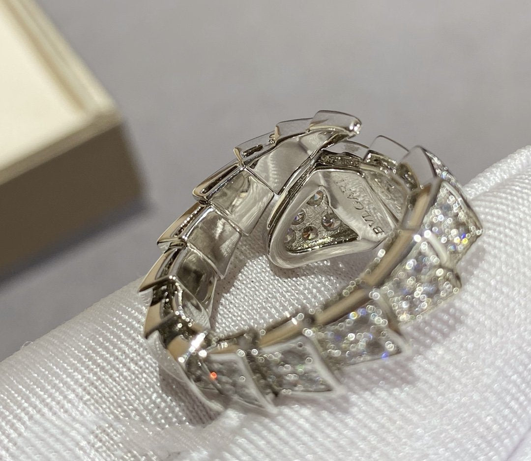 [Glow Jewelry]SERPENTI LARGE RING SILVER DIAMOND PAVED