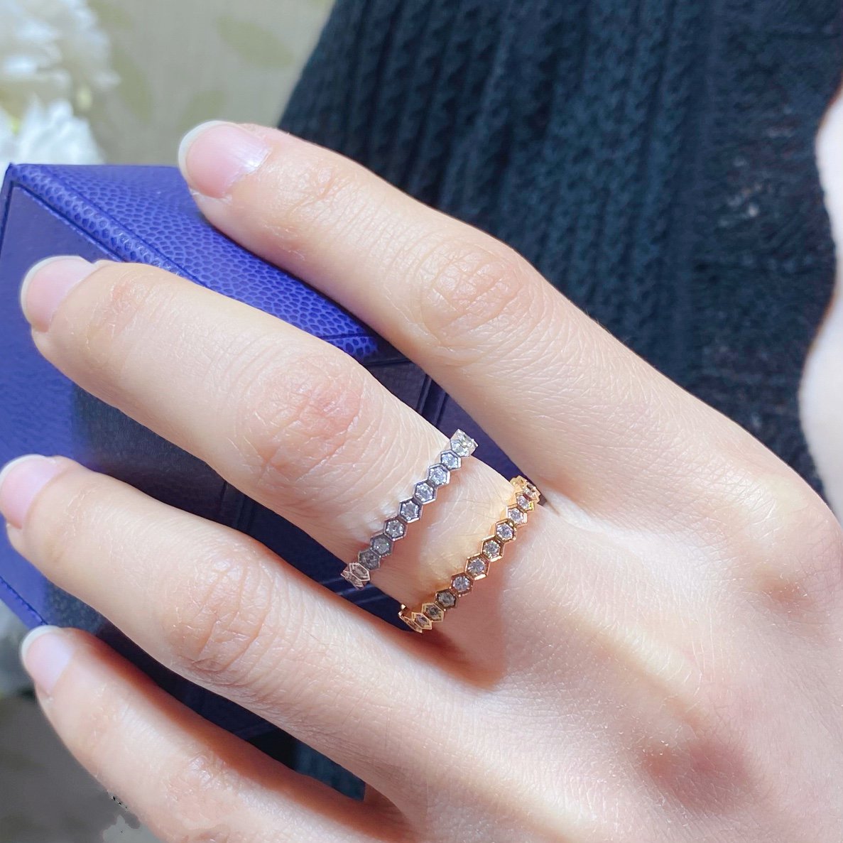 [Glow Jewelry]BEE LOVE DIAMOND PAVED SMALL RING
