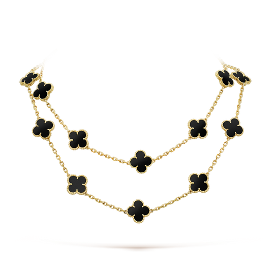 ¡®Glow Jewelry¡¯CLOVER 20 MOTIFS ONYX NECKLACE