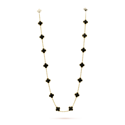 [Glow Jewelry]CLOVER 20 MOTIFS ONYX NECKLACE